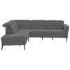 ECKSOFA in Struktur Anthrazit  - Anthrazit/Schwarz, Modern, Textil/Metall (235/275cm) - Cantus