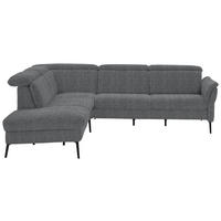 ECKSOFA in Struktur Anthrazit  - Anthrazit/Schwarz, Modern, Textil/Metall (235/275cm) - Cantus