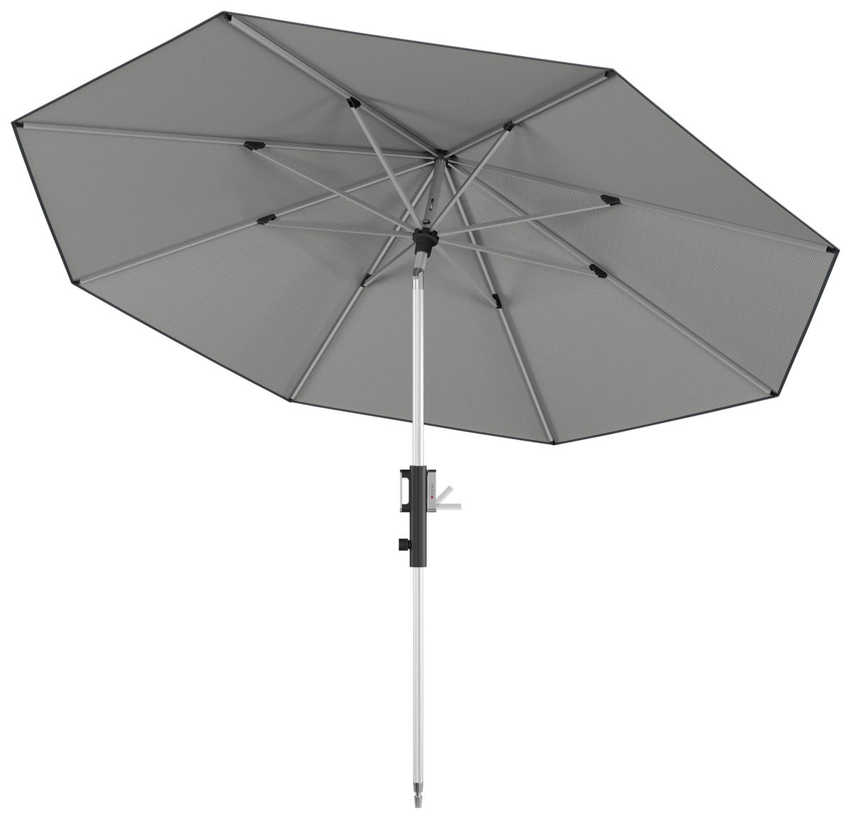 SONNENSCHIRM 315 cm Hellgrau  - Silberfarben/Hellgrau, KONVENTIONELL, Textil/Metall (315/315cm) - KNIRPS