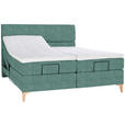 BOXSPRINGBETT 160/200 cm  in Petrol  - Eichefarben/Petrol, KONVENTIONELL, Holz/Textil (160/200cm) - Voleo