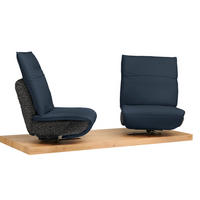 2-SITZER-SOFA  in Hochflor Echtleder Anthrazit, Blau  - Blau/Anthrazit, Design, Leder/Holz (240/65/104cm) - Koinor