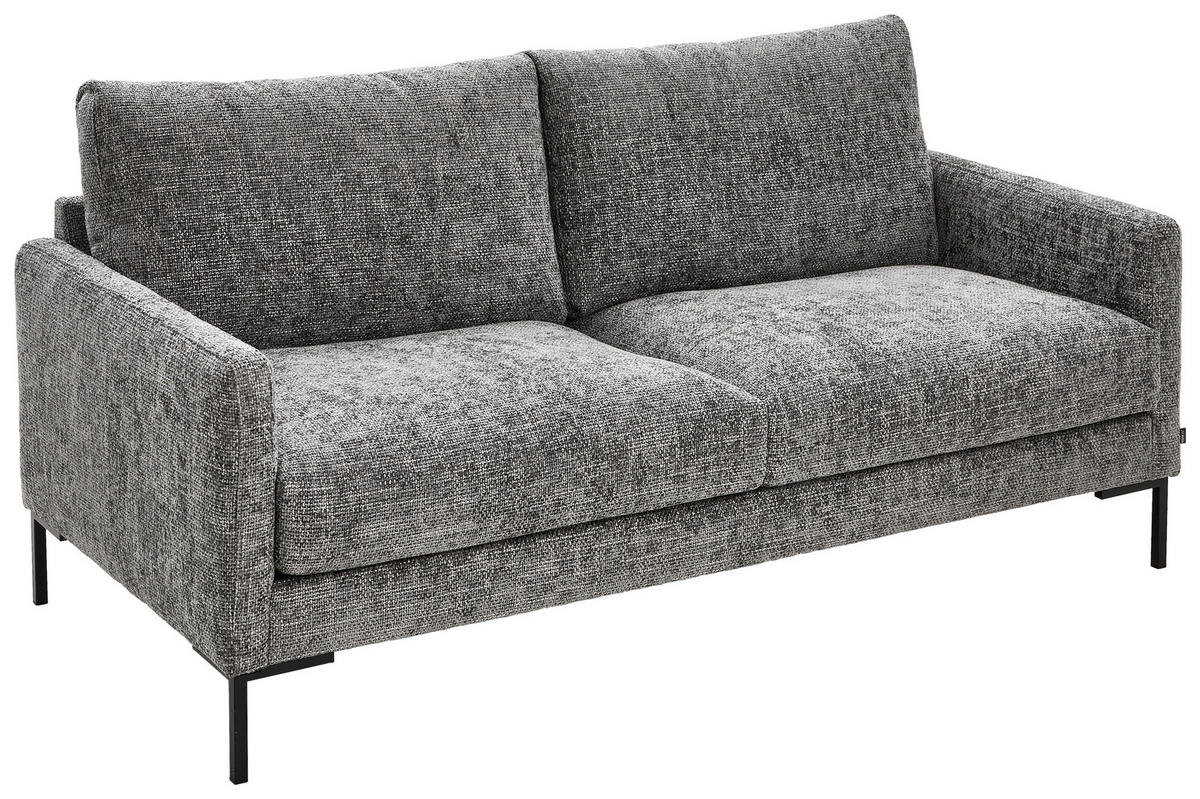 2,5-SITS SOFFA i vävt tyg grå  - svart/grå, Klassisk, metall/textil (176/78/90cm) - MID.YOU