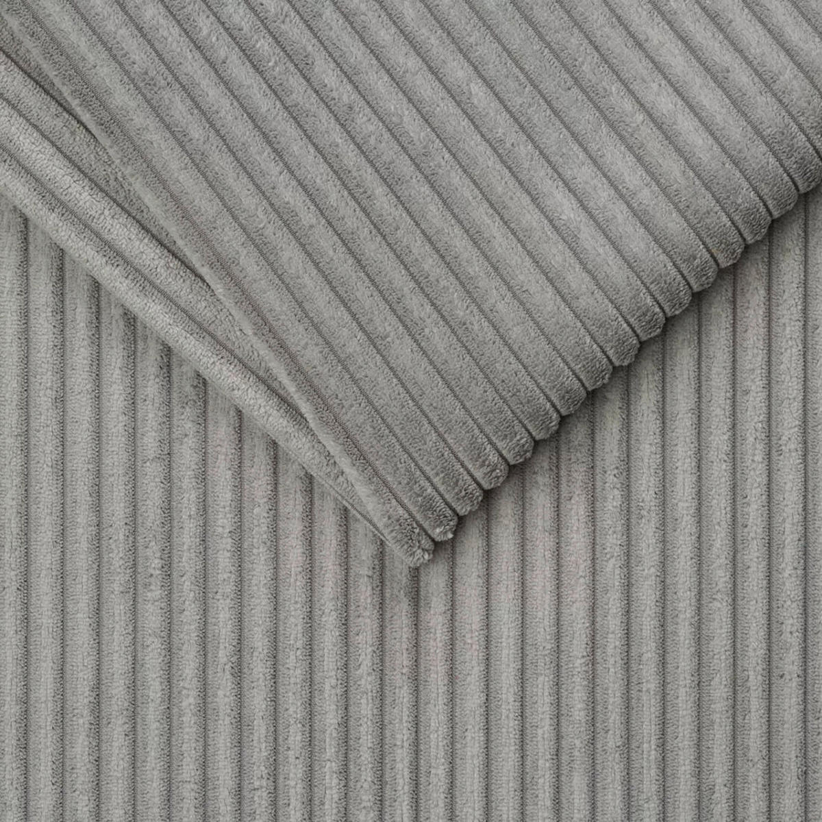 ECKSOFA inkl. Funktionen Grau Cord  - Silberfarben/Grau, Design, Textil/Metall (226/257cm) - Xora