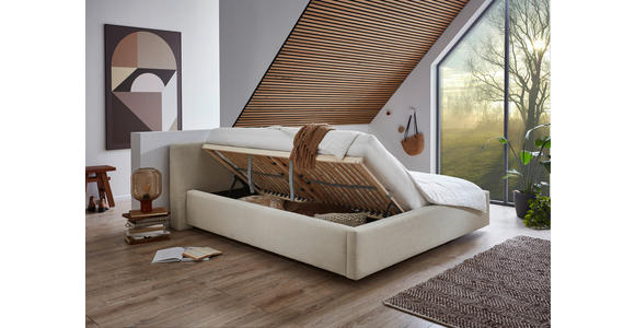 POLSTERBETT Lattenrost, Bettkasten Beige 180/200 cm - Beige, Basics, Holz/Textil (180/200cm) - Xora