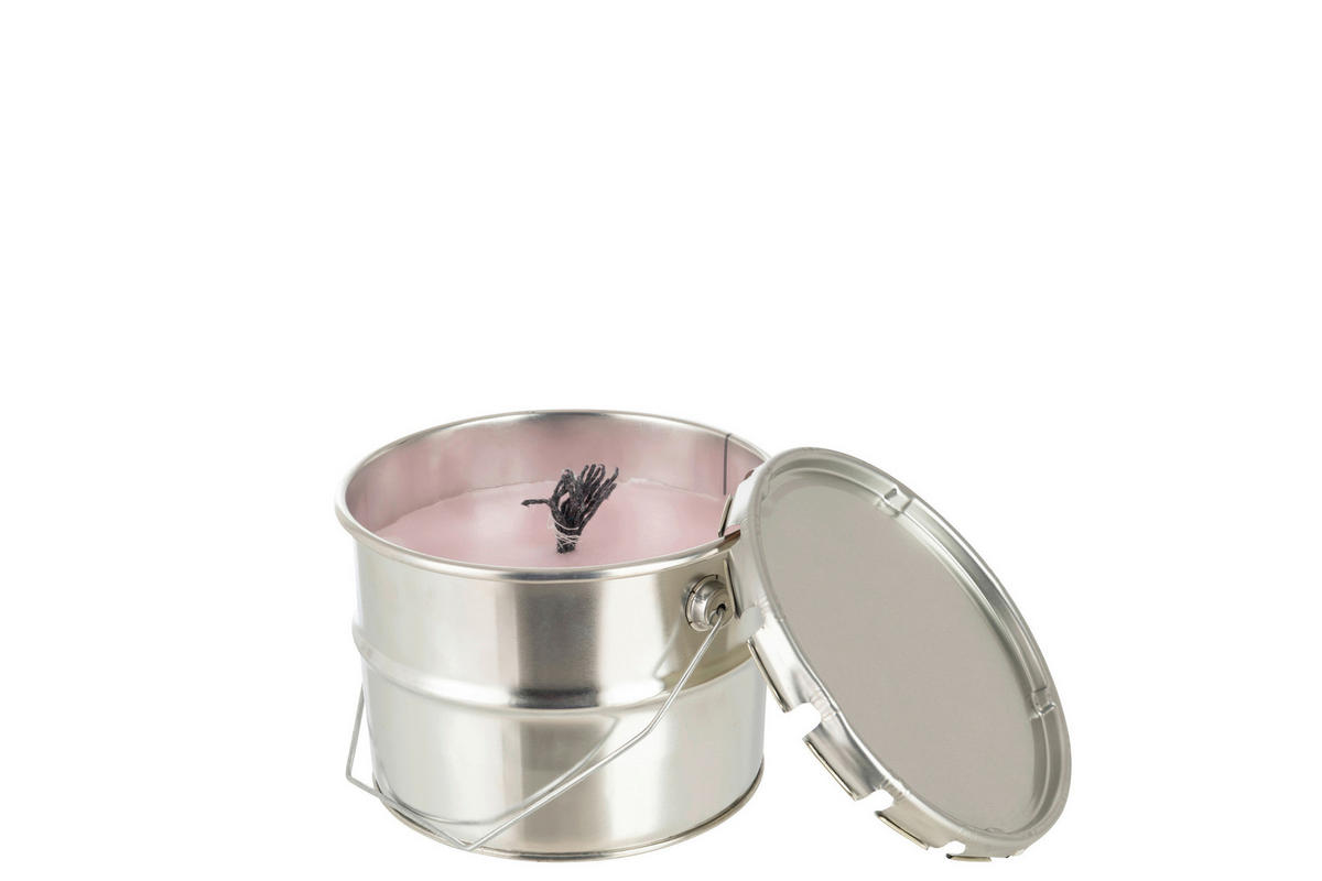 OUTDOORKERZE - Silberfarben/Rosa, Trend, Naturmaterialien/Metall (18/14cm)