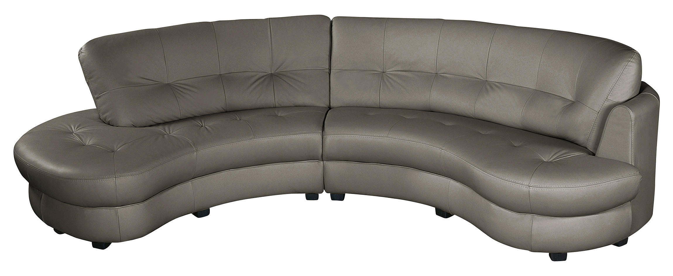 ECKSOFA Schlammfarben Echtleder Lederlook  - Schlammfarben/Schwarz, Design, Leder/Kunststoff (113/300cm) - Livetastic