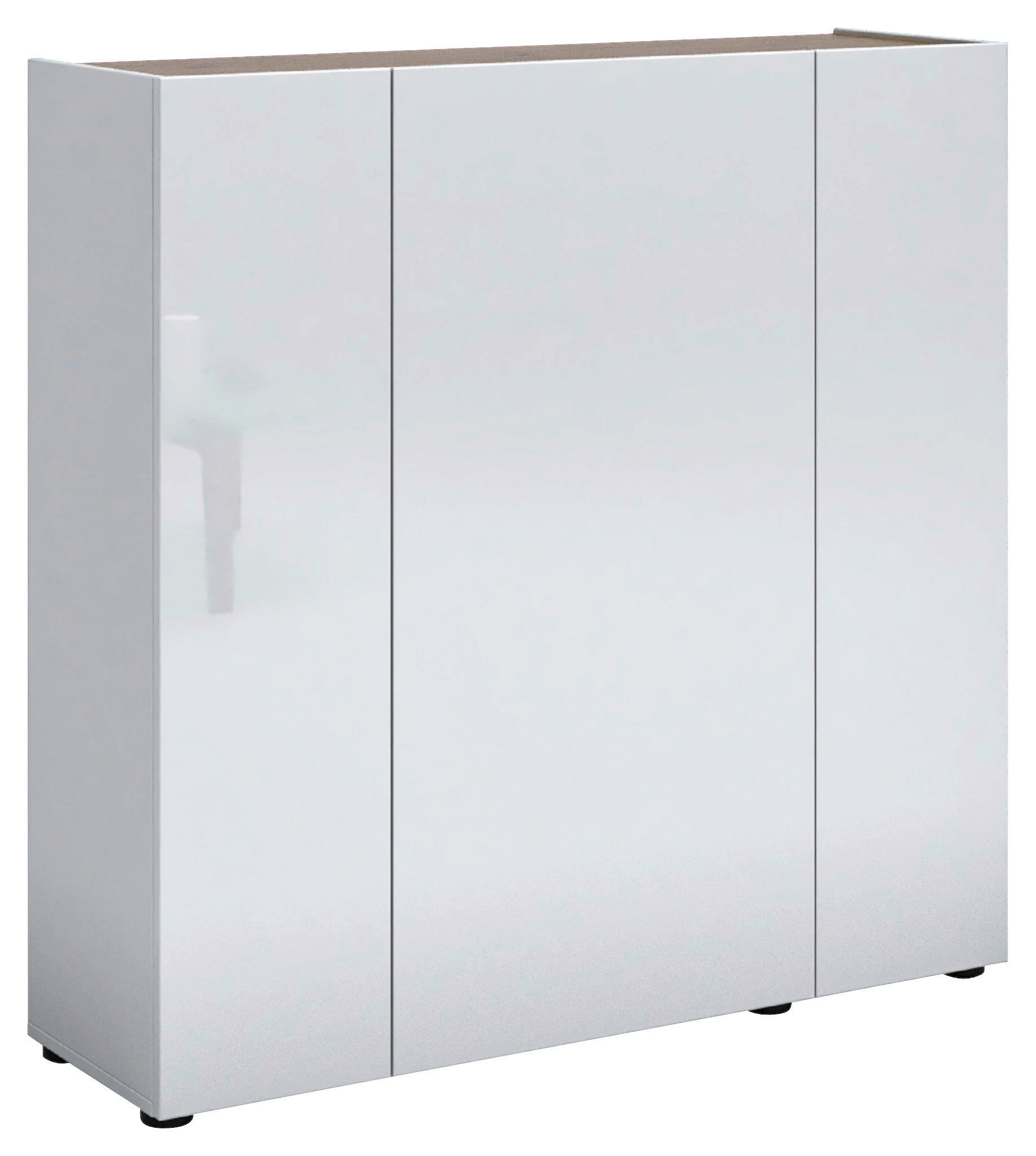 SCHUHSCHRANK Weiß, Eichefarben  - Eichefarben/Schwarz, Design, Holzwerkstoff (116/115/35cm) - Xora