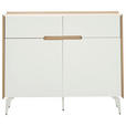 KOMMODE in 110/91/40 cm - Eiche Artisan/Weiß, Design, Holzwerkstoff/Metall (110/91/40cm) - Carryhome