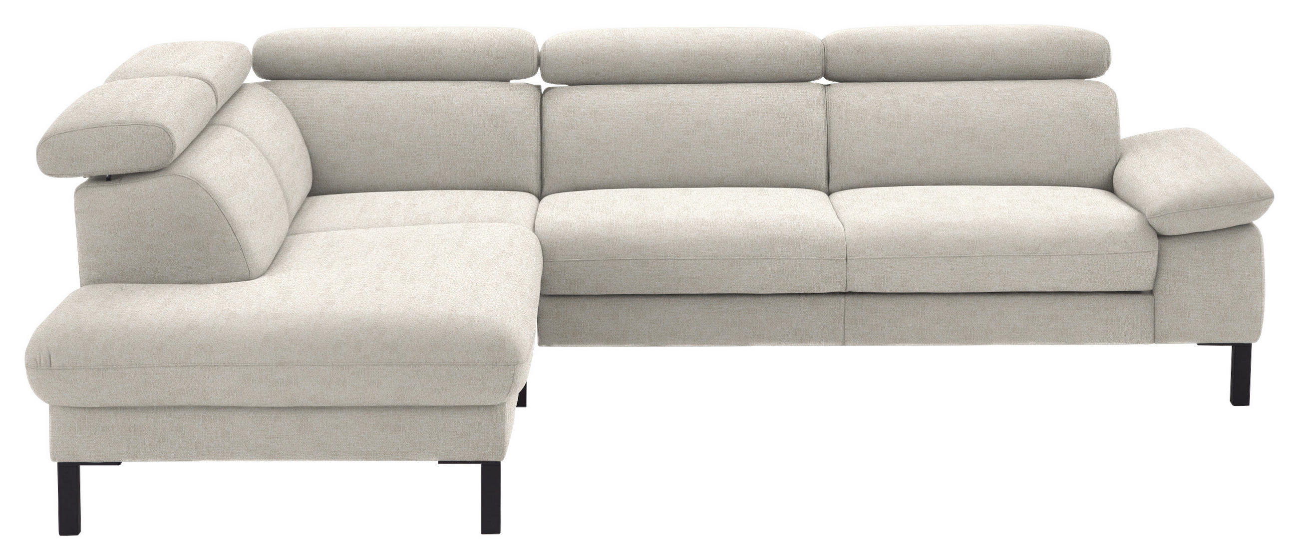 ECKSOFA in Flachgewebe Beige  - Beige/Schwarz, Design, Holzwerkstoff/Textil (217/272cm) - Pure Home Comfort