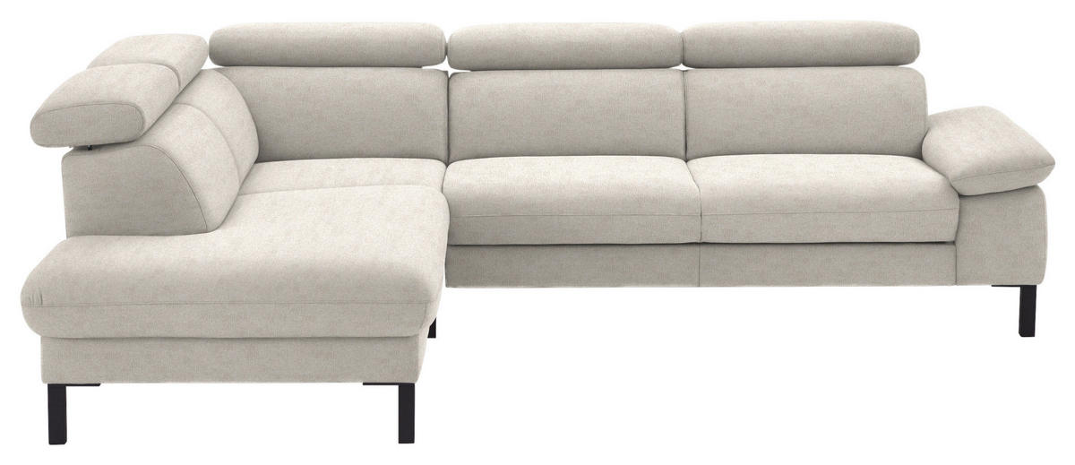 ECKSOFA in Flachgewebe Beige  - Beige/Schwarz, Design, Holzwerkstoff/Textil (217/272cm) - Pure Home Comfort