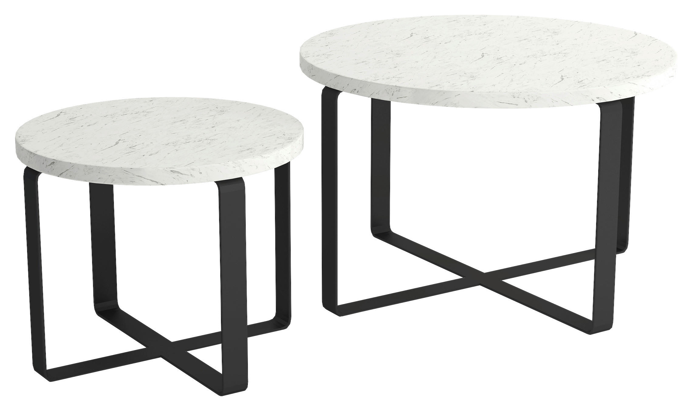 SOFFBORD SET i metall, trämaterial 60/41/60/41/39/34 cm  - vit/svart, Design, metall/trämaterial (60/41/60/41/39/34cm) - Stylife