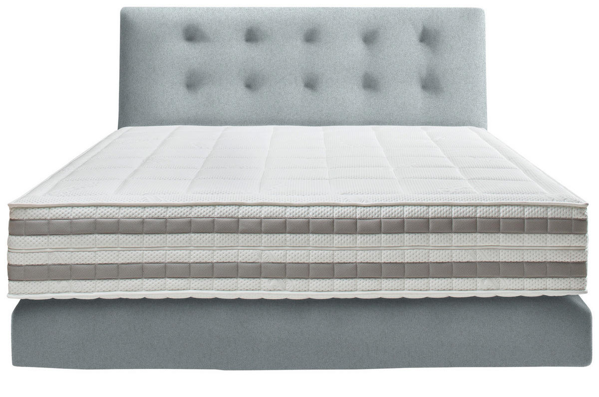 BOXSPRINGBETT 160/200 cm  in Hellgrau  - Hellgrau, KONVENTIONELL, Holz/Textil (160/200cm) - Dieter Knoll
