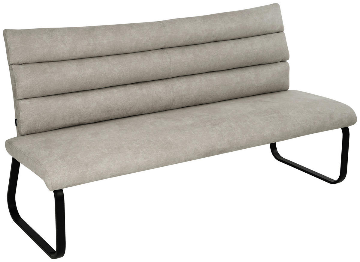 SITZBANK 180/94,5/70 cm Webstoff Taupe  - Taupe/Schwarz, Design, Textil/Metall (180/94,5/70cm) - Novel