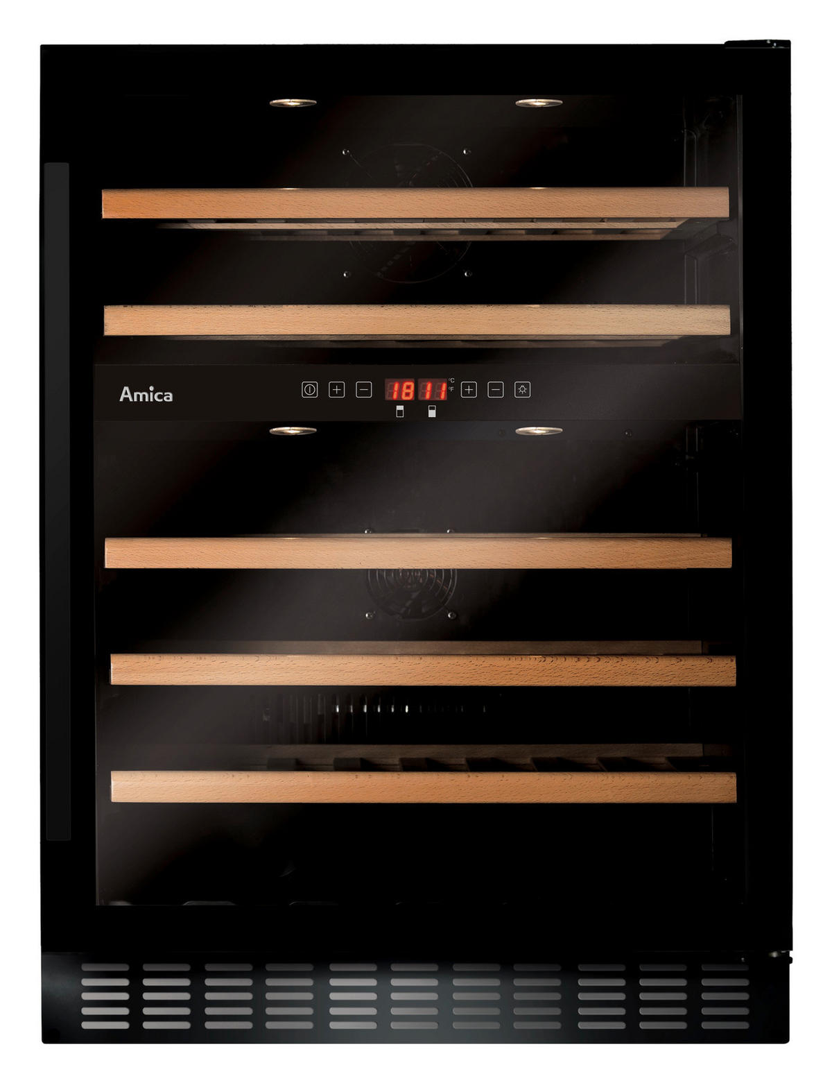 WEINKÜHLSCHRANK WK341110-1S  - Schwarz, Basics, Glas/Metall (59,5/82,0-88,8/50cm) - Amica