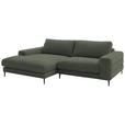 ECKSOFA  in Flachgewebe Grün Rücken echt  177/253 cm  - Schwarz/Grün, Design, Textil/Metall (177/253cm) - Dieter Knoll