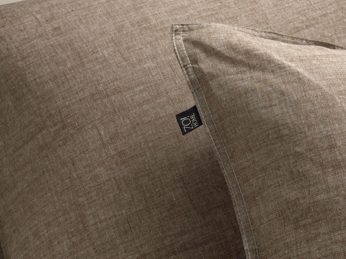 BETTWÄSCHE 2-teilig Lino Renforcé 135/200 cm  - Taupe, Basics, Textil (135/200cm)