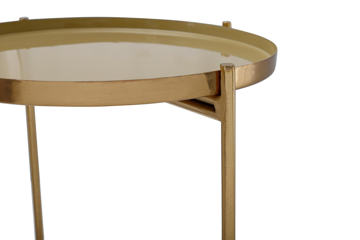BEISTELLTISCH in Metall 25/25/60 cm  - Goldfarben, Design, Metall (25/25/60cm) - Kayoom