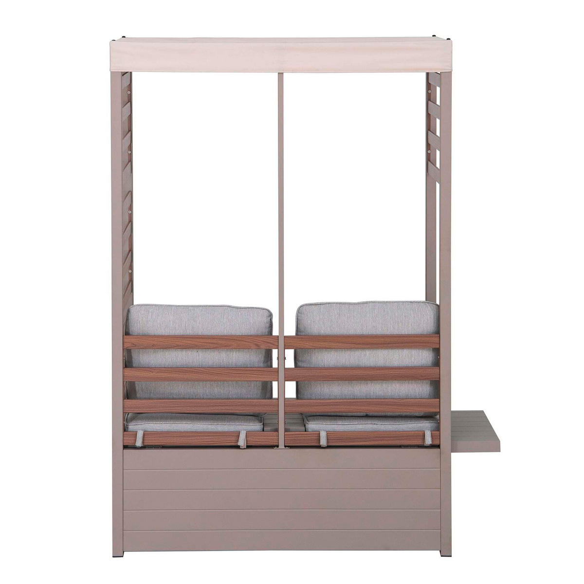 LOUNGEGARNITUR   146/191/56,5 cm Stahl  - Beige/Grau, Basics, Textil/Metall (146/191/56,5cm) - Modante