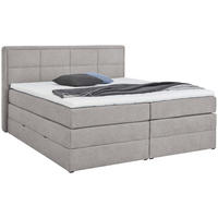 BOXSPRINGBETT 140/200 cm,  in Grau, Matratze, Bettkasten, Topper, H2 + H3 = mittel + fest  - Schwarz/Grau, KONVENTIONELL, Kunststoff/Textil (140/200cm) - Carryhome