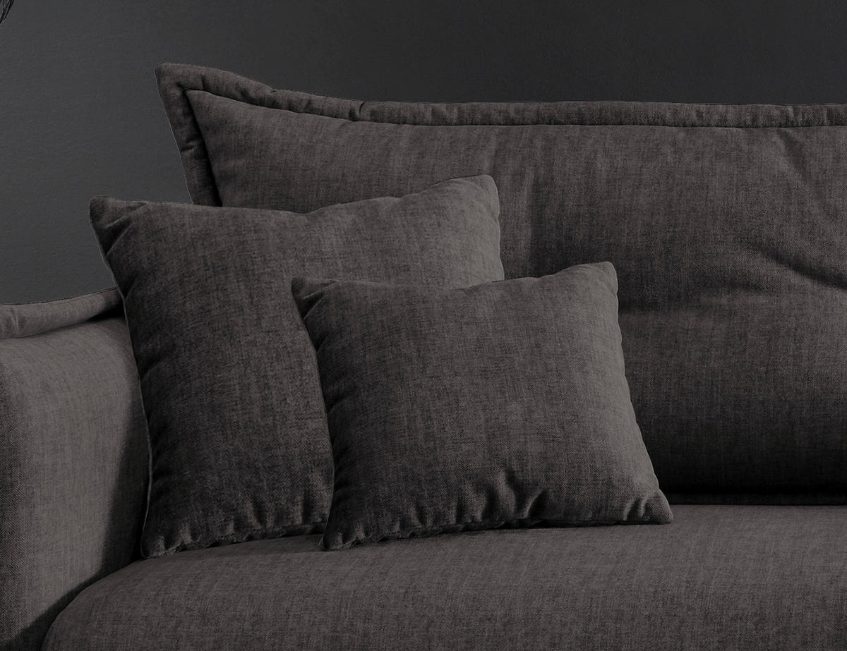 ECKSOFA in Velours Anthrazit  - Türkis/Anthrazit, Modern, Textil/Metall (255/180cm) - Livetastic