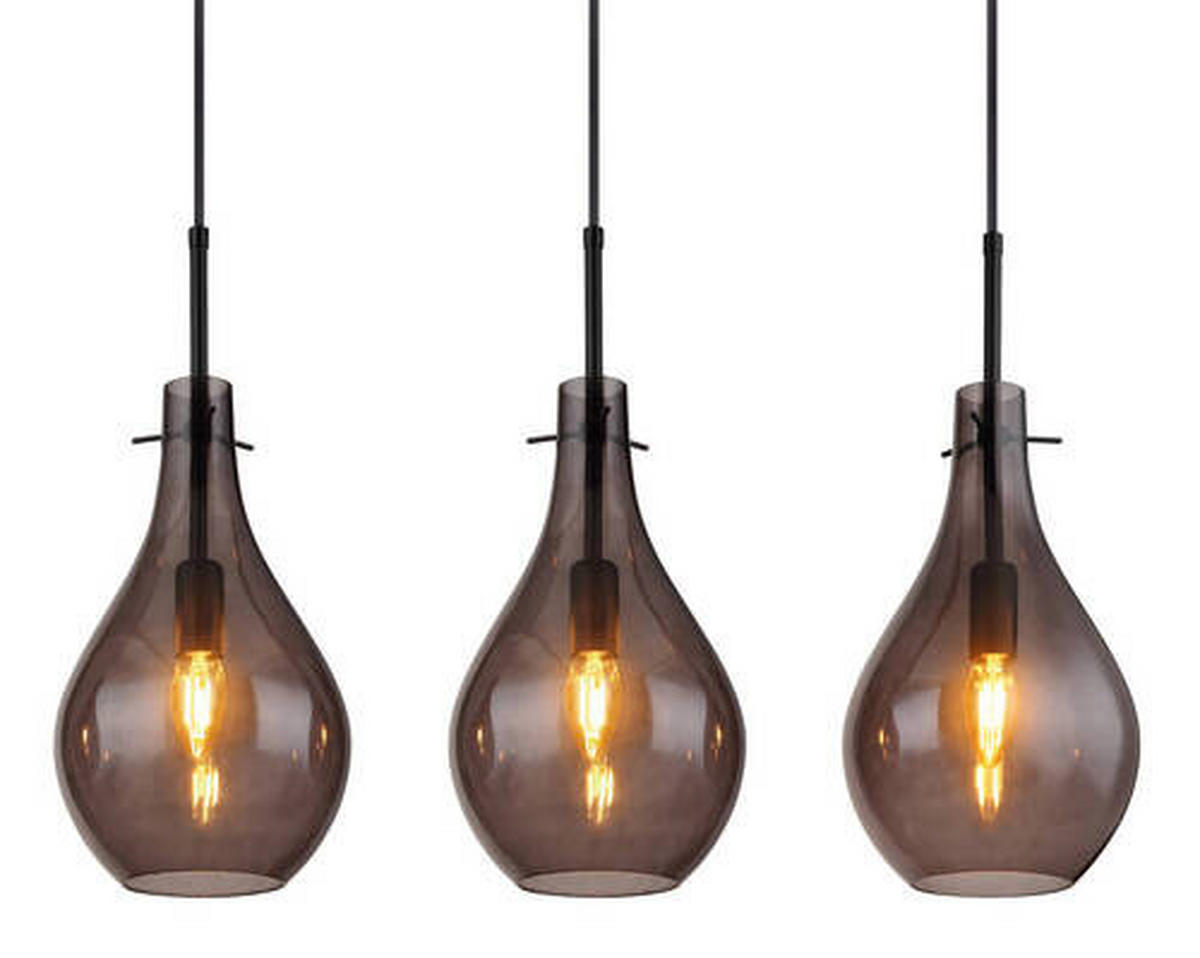 VISEČA SVETILKA     140/18/120 cm         E14 - črna, Design, kovina/steklo (140/18/120cm) - Globo