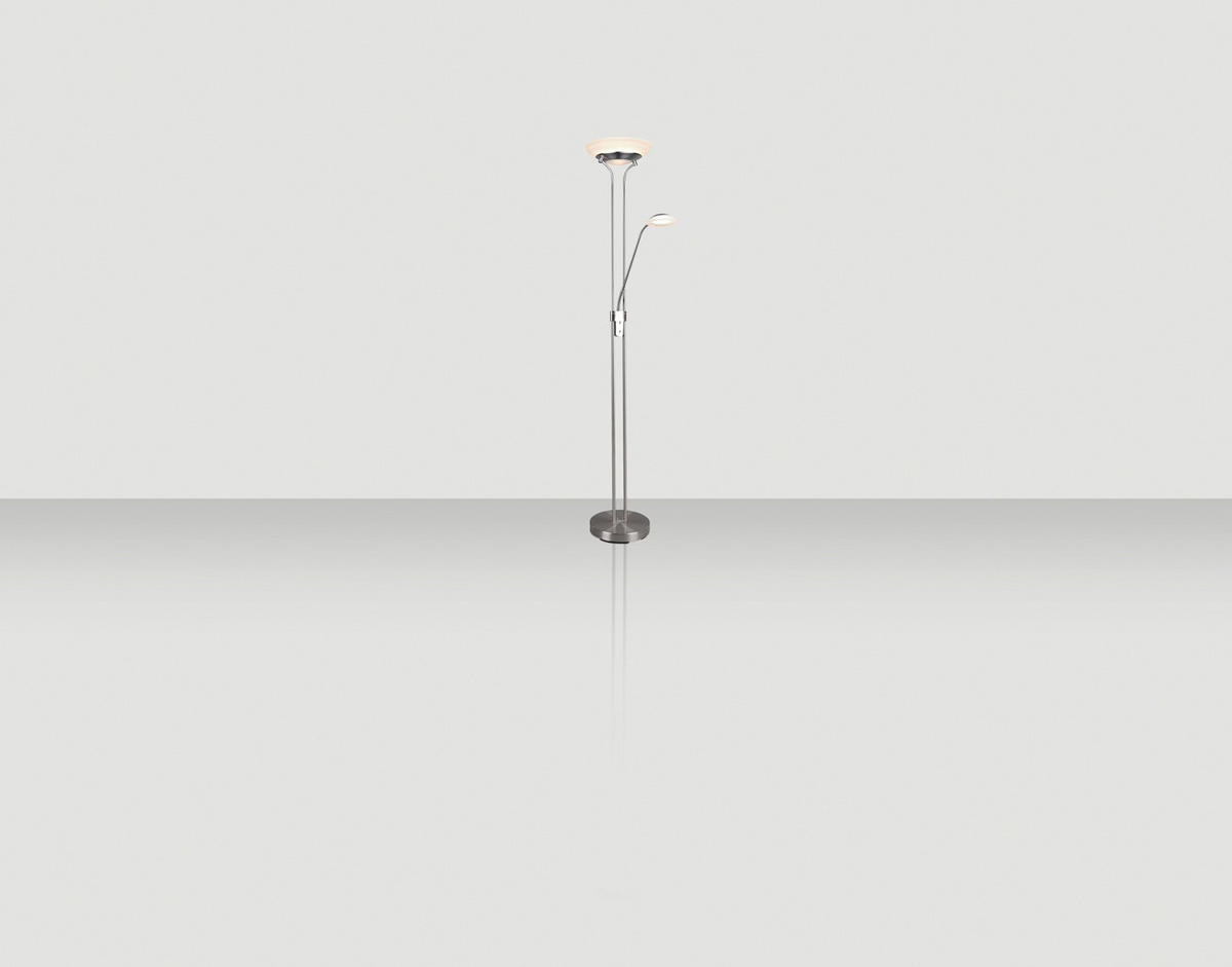 LED-DECKENFLUTER Orson 32,5/180 cm  - Alabasterfarben/Nickelfarben, Basics, Glas/Metall (32,5/180cm) - Novel