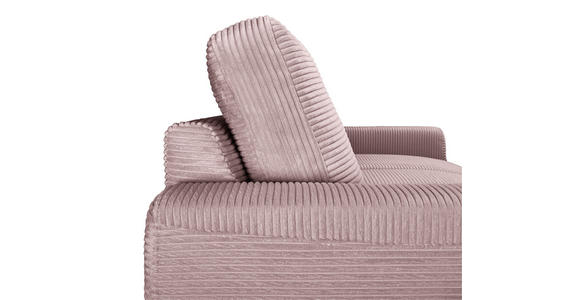 ECKSOFA Altrosa Cord  - Schwarz/Altrosa, KONVENTIONELL, Textil/Metall (150/240cm) - Carryhome