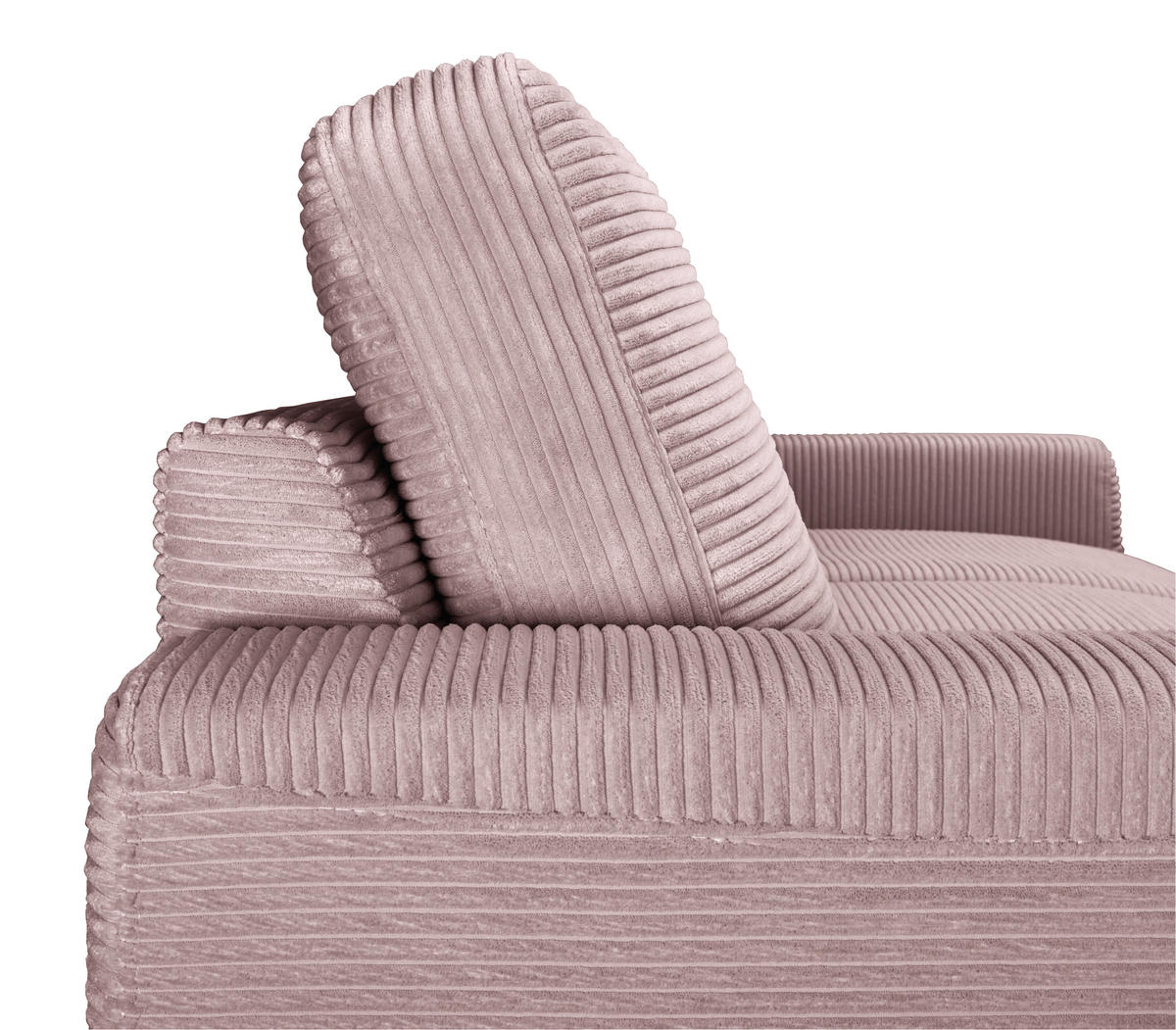 ECKSOFA Altrosa Cord  - Schwarz/Altrosa, KONVENTIONELL, Textil/Metall (150/240cm) - Carryhome
