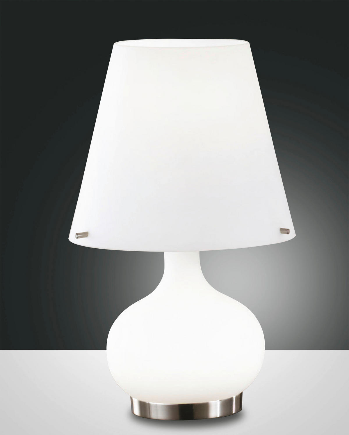 TISCHLEUCHTE Ade 20/33 cm   - Weiß, Design, Glas/Metall (20/33cm) - Fabas Luce