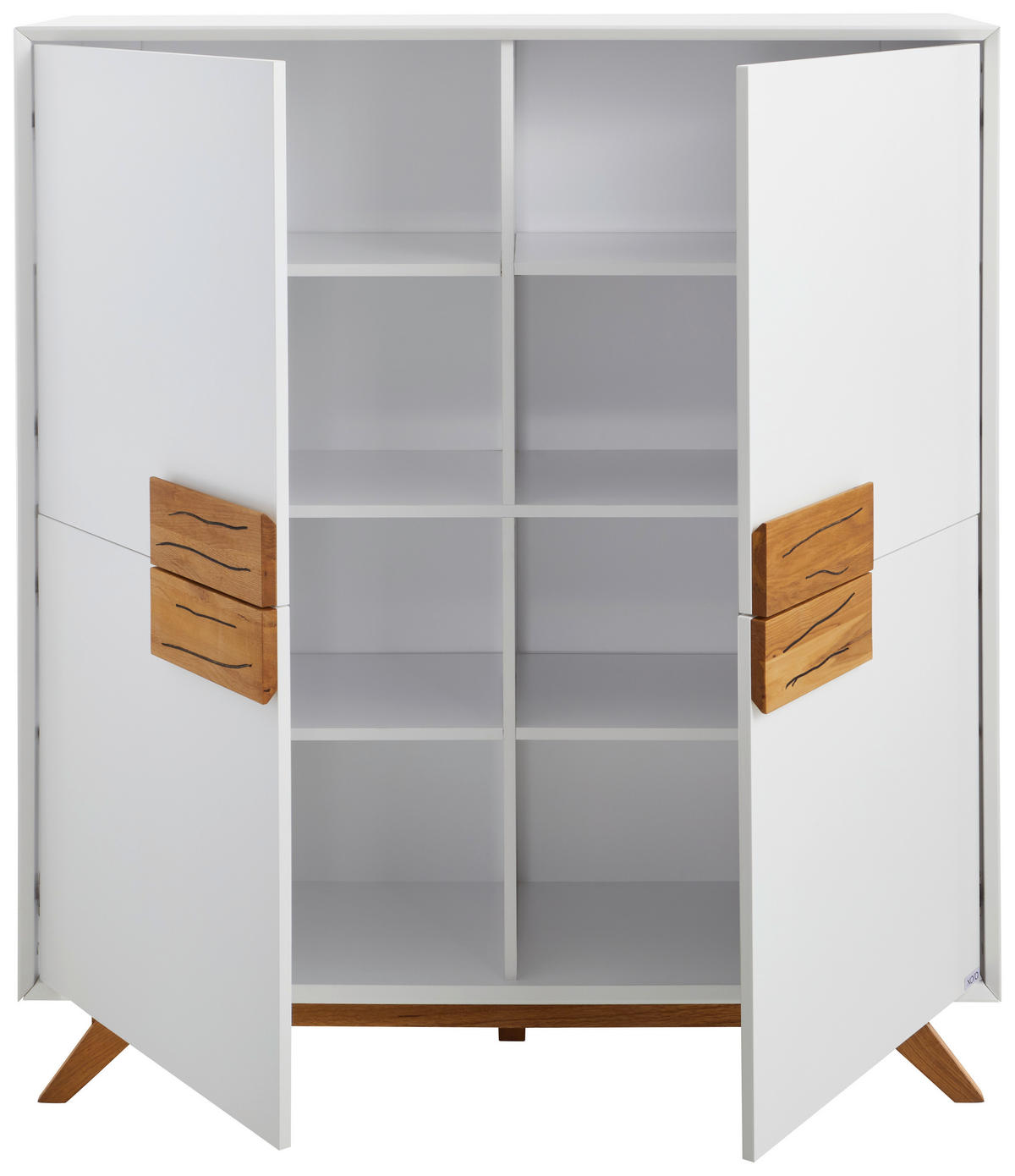 VISOKA KOMODA, bela, barve hrasta  - barve hrasta/bela, Design, leseni material/les (120/133/40cm) - Xora