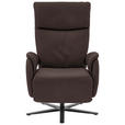 RELAXSESSEL in Leder Dunkelbraun  - Dunkelbraun/Schwarz, Design, Leder/Metall (70/117/85cm) - Dieter Knoll