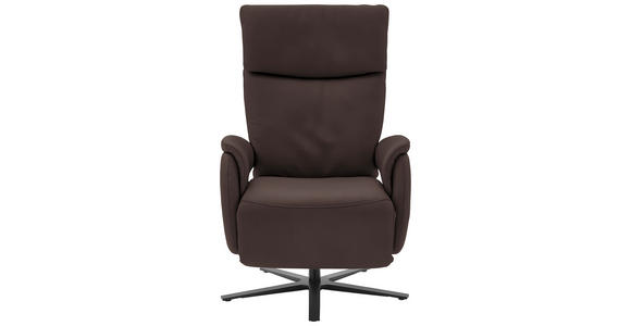 RELAXSESSEL in Leder Dunkelbraun - Dunkelbraun/Schwarz, Design, Leder/Metall (70/117/85cm) - Dieter Knoll