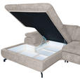 WOHNLANDSCHAFT Creme Struktur  - Creme/Schwarz, KONVENTIONELL, Textil/Metall (188/357/253cm) - Carryhome