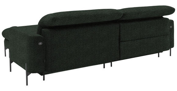 ECKSOFA in Flachgewebe Waldgrün 252/191 cm - Waldgrün/Schwarz, Design, Textil/Metall (252/191cm) - Dieter Knoll