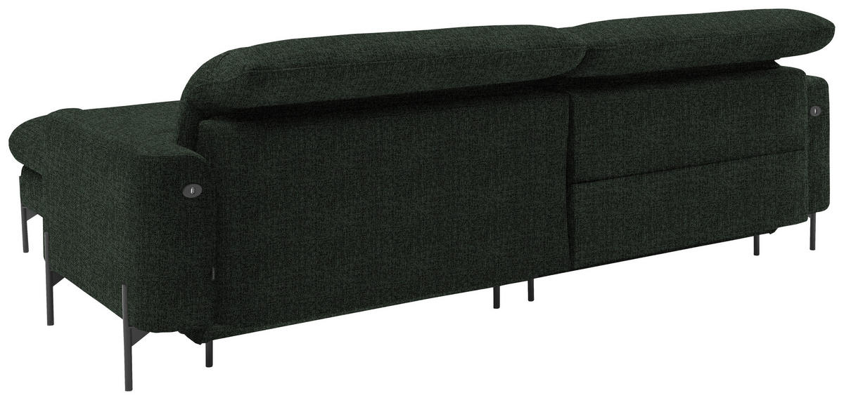 ECKSOFA in Flachgewebe Waldgrün  - Waldgrün/Schwarz, Design, Textil/Metall (252/191cm) - Dieter Knoll