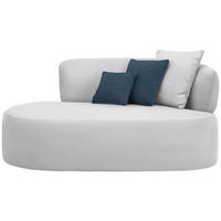 RÉCAMIERE  in Plüsch Hellgrau, Dunkelblau  - Hellgrau/Schwarz, MODERN, Kunststoff/Textil (166/86/105cm) - Hom`in