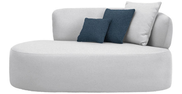 RÉCAMIERE  in Plüsch Hellgrau, Dunkelblau  - Hellgrau/Schwarz, MODERN, Kunststoff/Textil (166/86/105cm) - Hom`in