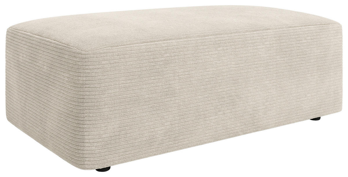 HOCKER Cord Creme  - Creme/Schwarz, MODERN, Kunststoff/Textil (112/44/66cm) - Trendmanufaktur