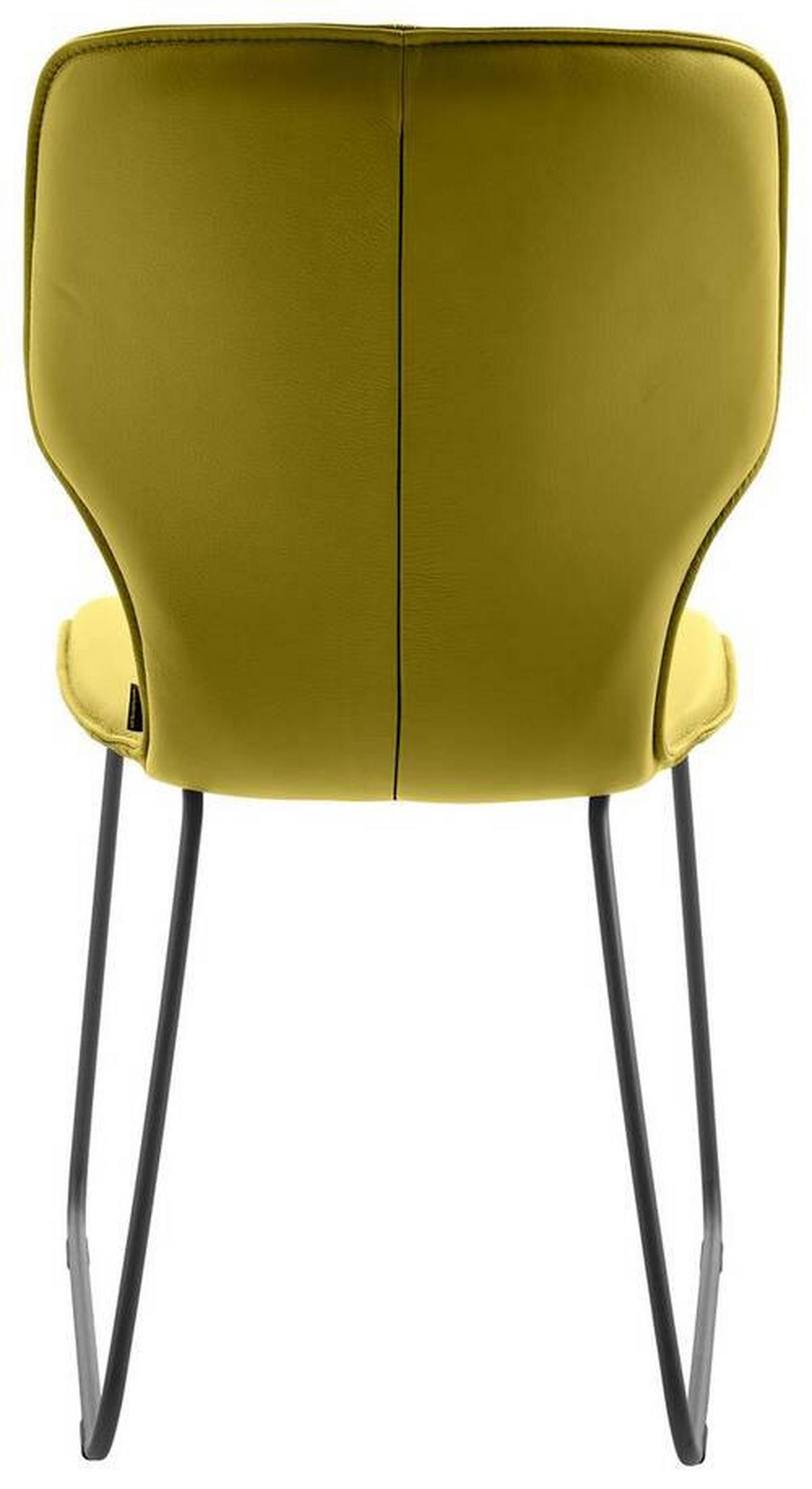 STUHL Echtleder Limette  - Dunkelgrau/Limette, Design, Leder/Metall (49/95/63cm) - Musterring