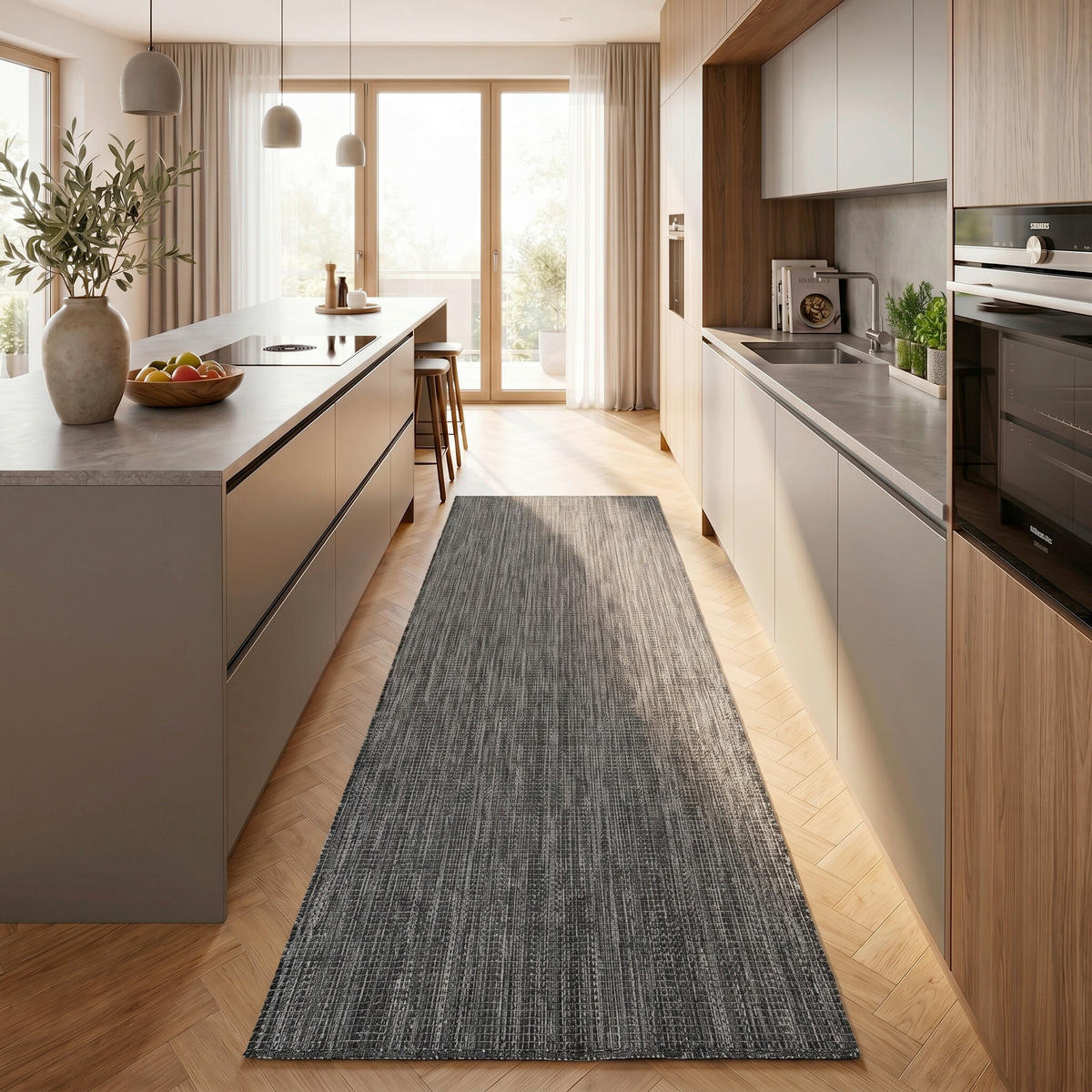 OUTDOORTEPPICH für Terrasse und Balkon 80/250 cm MIRA Schwarz  - Schwarz, Design, Textil (80/250cm) - Ayyildiz 