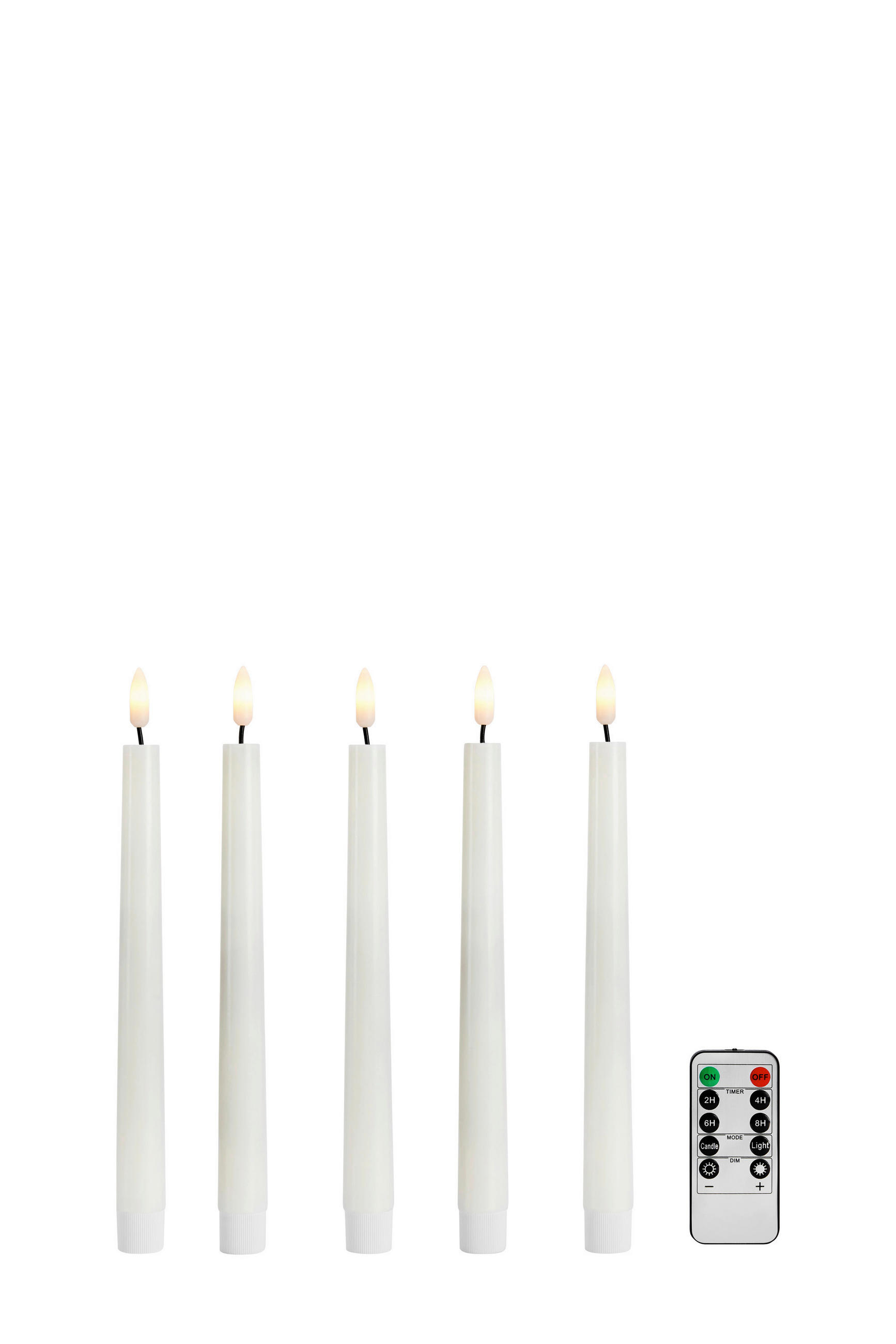 LED-KERZENSET  - Weiß, Basics, Paraffin (2,2/20/2,2cm) - Markslöjd