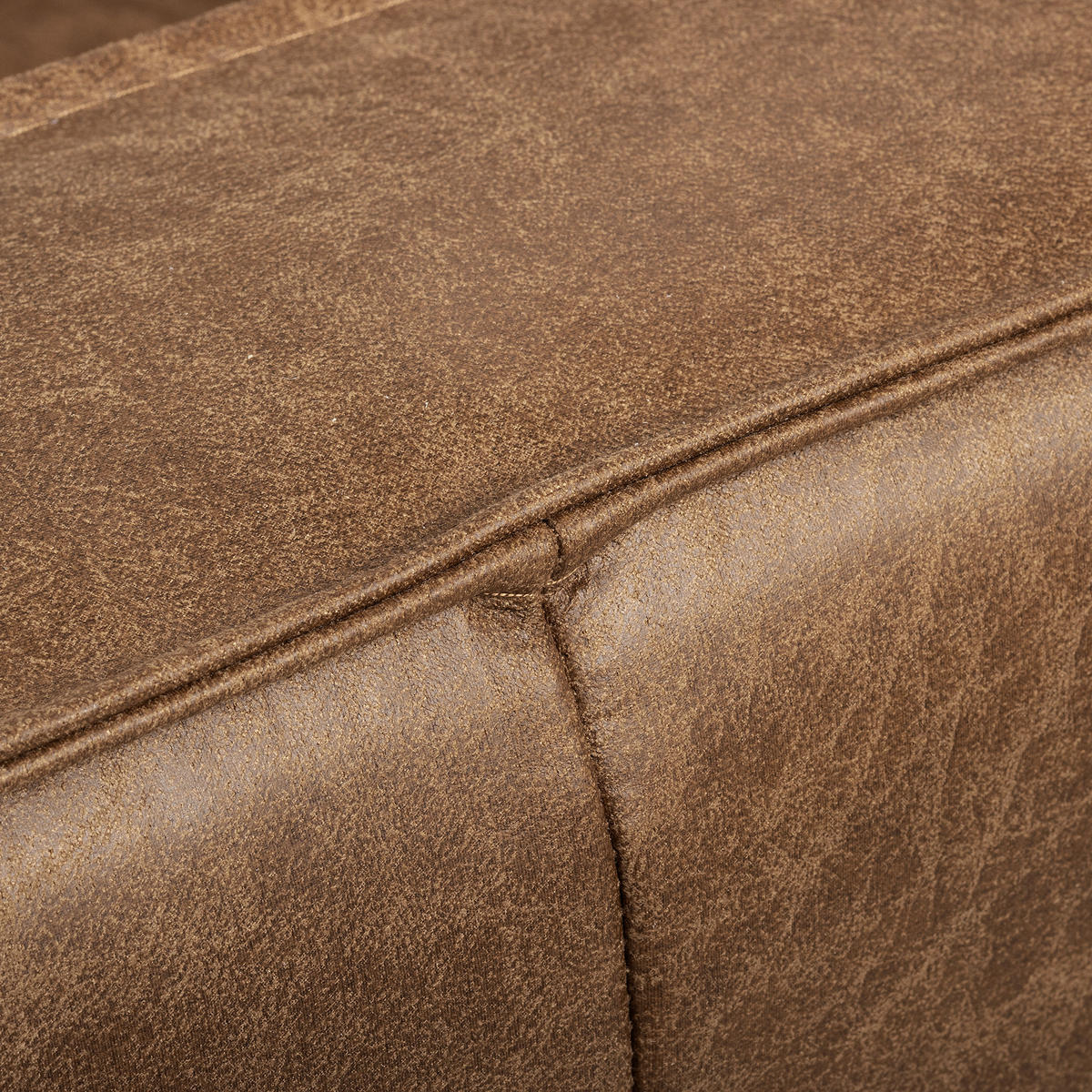 ECKSOFA Braun Echtleder Lederlook Rücken echt  - Braun, Design, Leder/Textil (166/238cm) - Livetastic