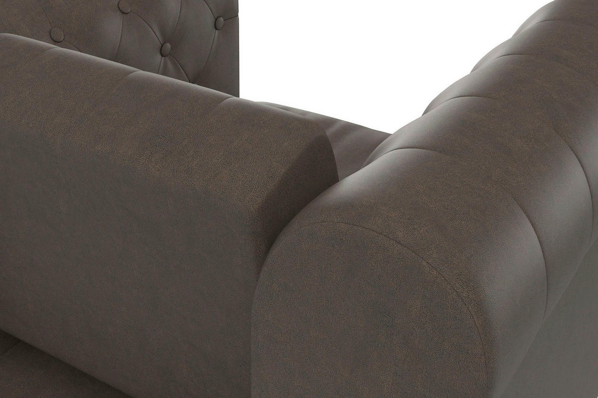 SESSEL in Mikrofaser Dunkelbraun  - Dunkelbraun/Schwarz, Basics, Holz/Textil (111/83/87cm) - Livetastic
