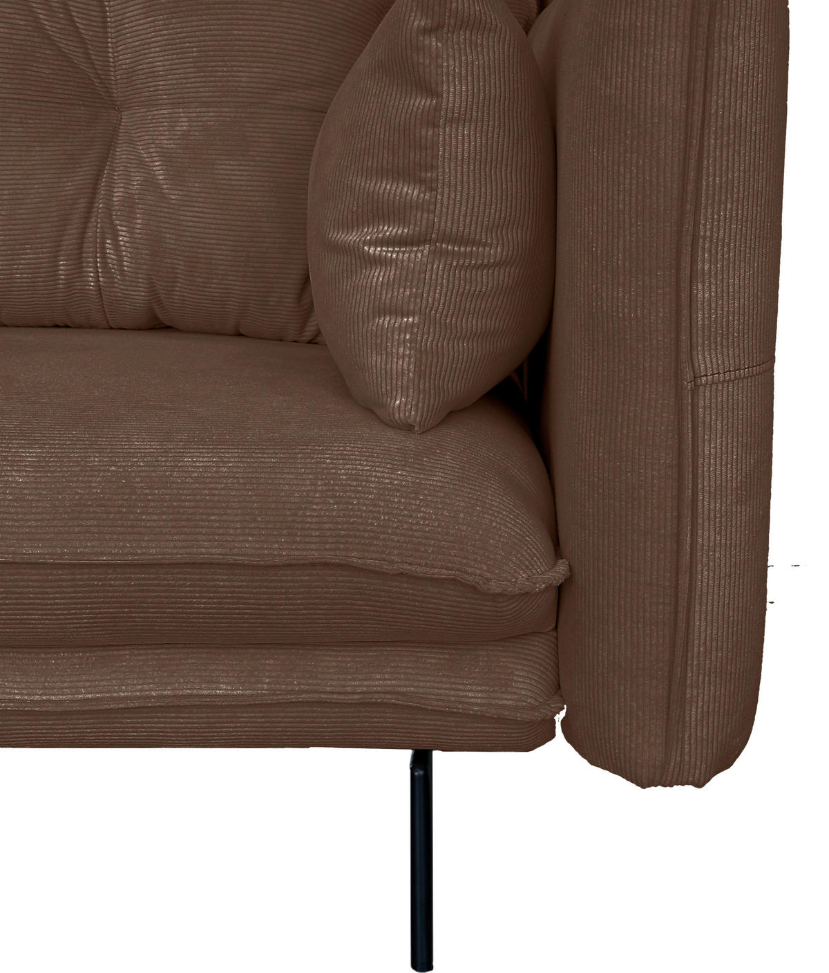 2-SITZER-SOFA Cord Braun  - Schwarz/Braun, Design, Kunststoff/Textil (262/91/115cm) - MID.YOU