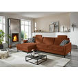 ECKSOFA  in Chenille, Flachgewebe Rostfarben  175/316 cm  - Rostfarben/Schwarz, Design, Textil/Metall (175/316cm) - Dieter Knoll