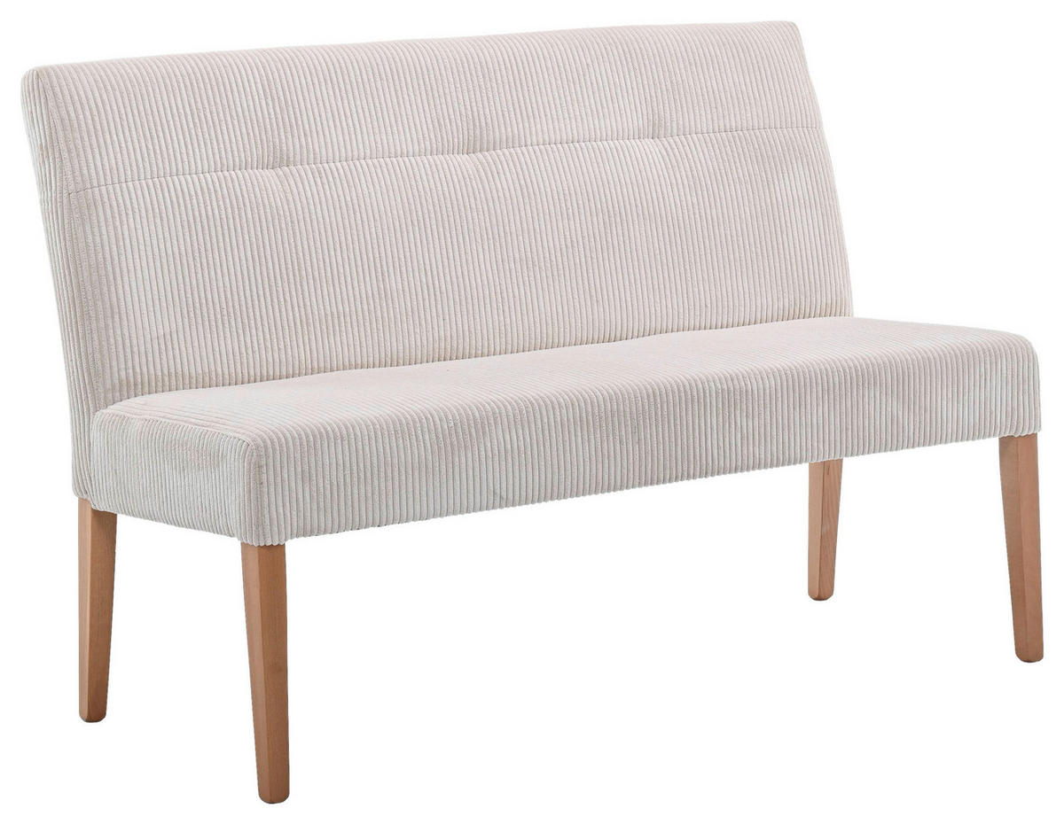 SITZBANK 140/92/66 cm Cord Buchefarben, Beige Buche massiv  - Beige/Buchefarben, KONVENTIONELL, Holz/Textil (140/92/66cm) - home24