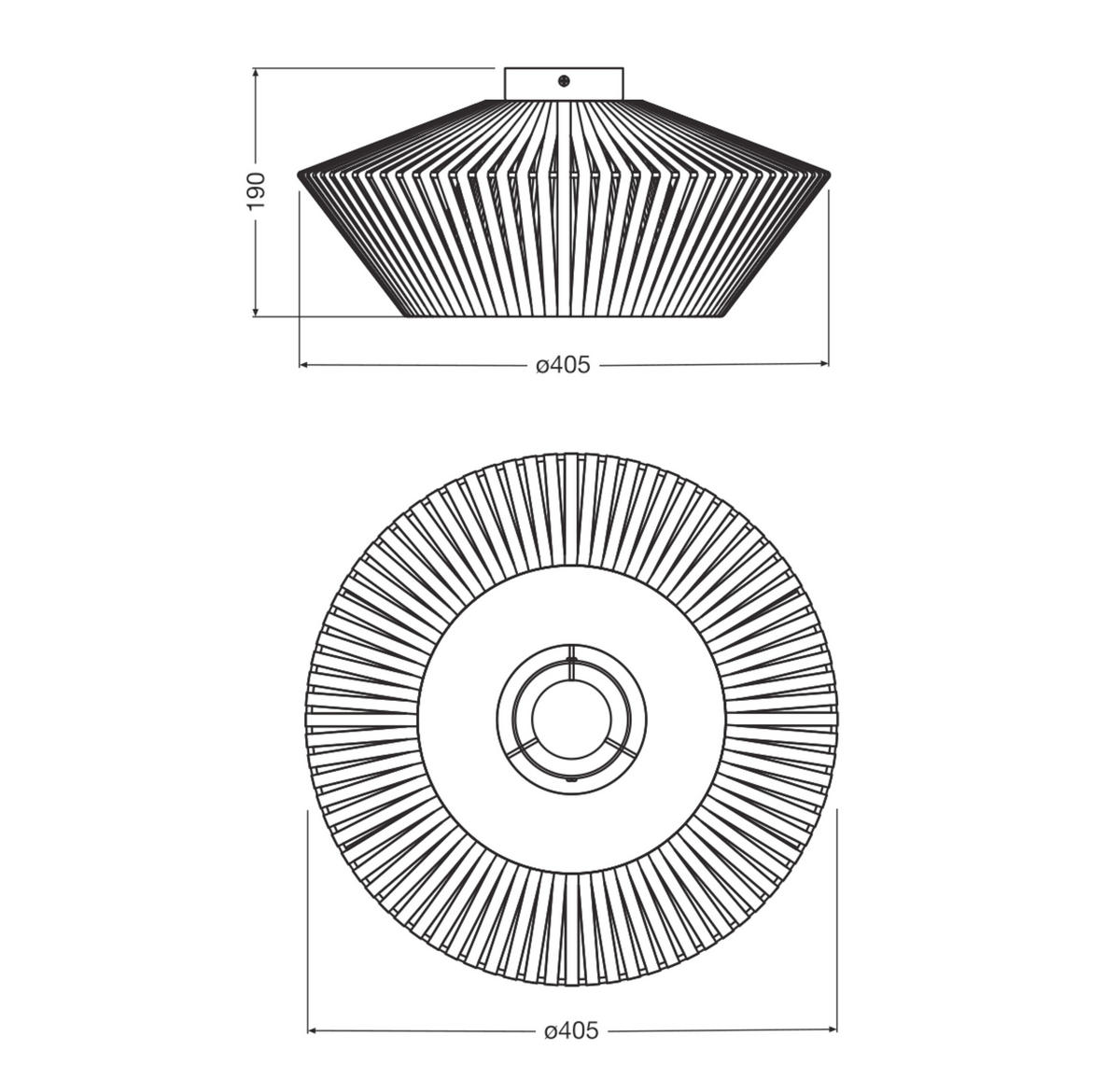 DECKENLEUCHTE 40,5/19 cm   - Dunkelgrau, Basics, Textil/Metall (40,5/19cm) - Osram