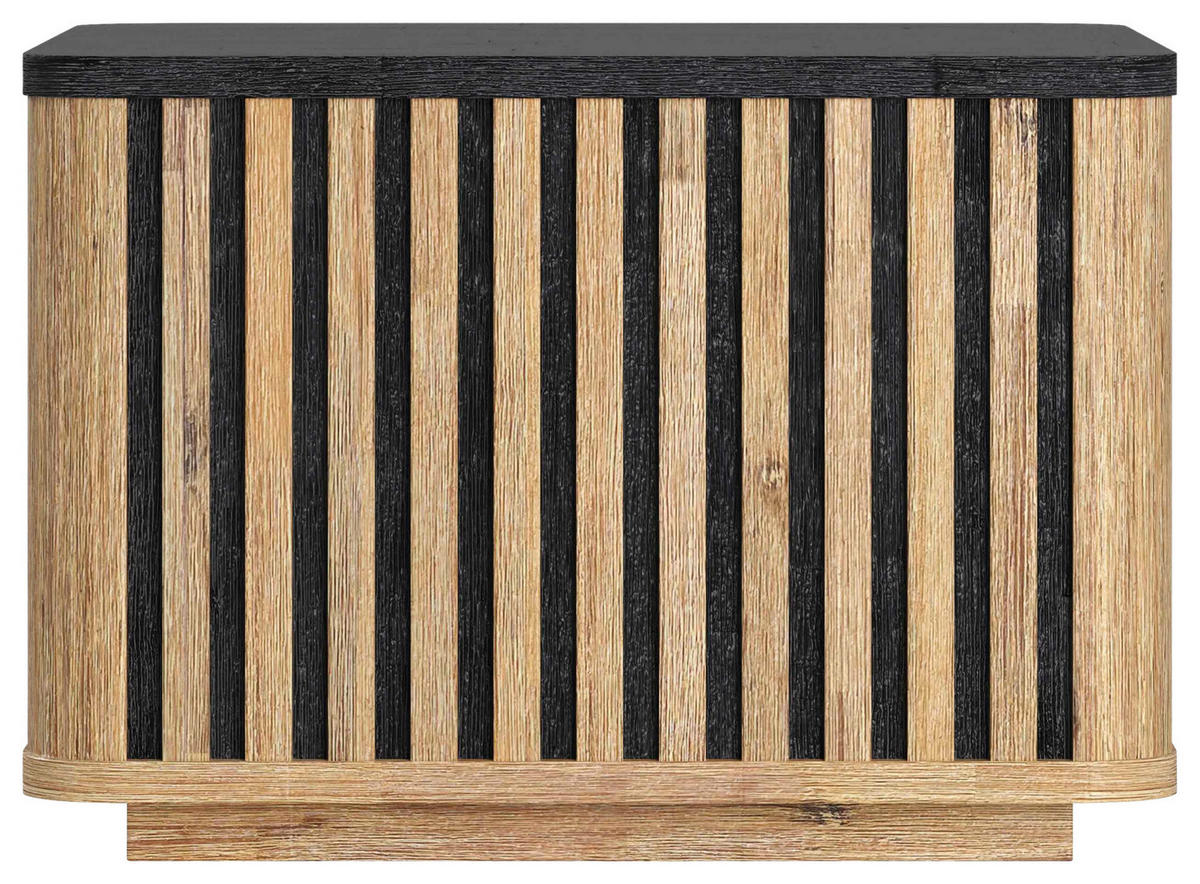 COUCHTISCH Akazie furniert 50/50/35 cm quadratisch Schwarz, Akaziefarben  - Schwarz/Akaziefarben, LIFESTYLE, Holz (50/50/35cm) - Landscape