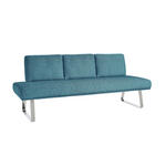 SITZBANK 224/92/78 cm  in Hellblau  - Chromfarben/Hellblau, Design, Textil/Metall (224/92/78cm) - Dieter Knoll