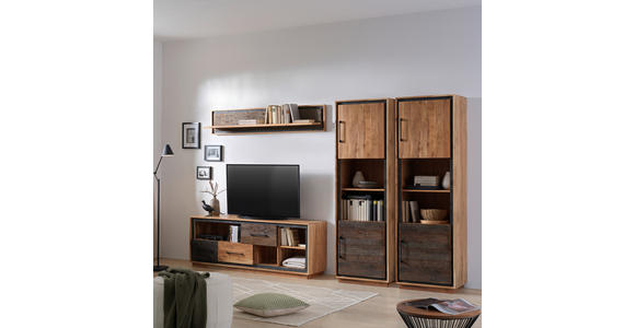 LOWBOARD in 160/60/40 cm - Dunkelgrau/Schwarz, Trend, Holz/Metall (160/60/40cm) - Landscape